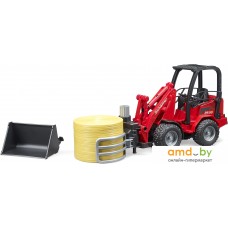 Игрушечный транспорт Bruder Schaffer Compact loader 2630 with bale gripper + bale 02192