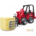 Игрушечный транспорт Bruder Schaffer Compact loader 2630 with bale gripper + bale 02192. Фото №3