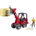 Игрушечный транспорт Bruder Schaffer Compact loader 2630 with bale gripper + bale 02192. Фото №7