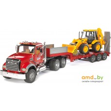 Игрушечный транспорт Bruder MACK Granite Low loader and JCB 4CX 02813