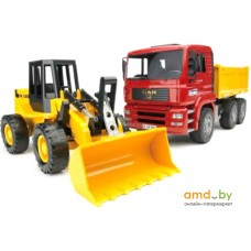 Набор Bruder MAN Construction truck with articulated road loader 02752