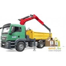 Грузовик Bruder MAN TGS Truck with 3 glas recycling containers 03753