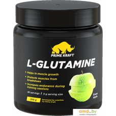 Аминокислоты Prime Kraft L-Glutamine (200г, зеленое яблоко)