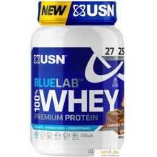 USN BlueLab 100% Whey (908г, карамель/попкорн)