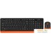Клавиатура + мышь A4Tech Fstyler FG1010 (черный/оранжевый). Фото №1