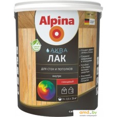 Лак Alpina Аква для стен и потолков (глянцевый, 2.5 л)