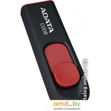 USB Flash ADATA C008 Black+Red 8 Гб (AC008-8G-RKD)