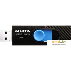 USB Flash ADATA UV320 64GB (черный/голубой)