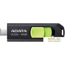 USB Flash ADATA UC300 64GB (черный/зеленый)