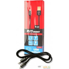 Кабель AVS A07045S USB Type-A - Lightning (1 м, черный)