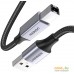 Кабель Ugreen US369 80802 USB Type-A - USB Type-B (1.5 м, черный). Фото №1