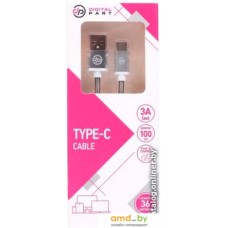 Кабель Digital Part TC-305 USB Type-A - USB Type-C (1 м, серый)