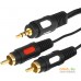 Кабель Rexant 17-4234 RCA x2 - 3.4 Jack (3 м, черный). Фото №1