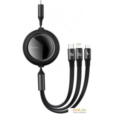 Кабель Baseus Bright Mirror One-For-Three Retractable Data Cable USB-C - M+L+C 100W CAMJ010201