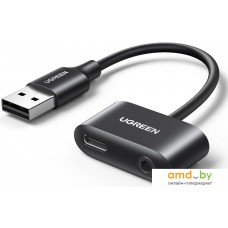 Адаптер Ugreen CM397 80897 USB Type-A - USB Type-C + 3.5mm