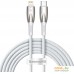 Кабель Baseus Glimmer Series Fast Charging Data Cable 100W USB Type-A - Type-C (2 м, белый). Фото №1