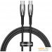 Кабель Baseus Glimmer Series Fast Charging Data Cable USB Type-C - Type-C 100W CADH000801 (2 м, черный). Фото №1