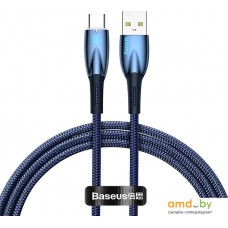 Кабель Baseus Glimmer Series Fast Charging Data Cable USB Type-A - Type-C 100W CADH000403 (1 м, синий)