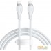 Кабель Baseus Pudding Series Fast Charging Cable 100W USB Type-C - USB Type-C (1.2 м, белый). Фото №1