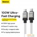 Кабель Baseus CoolPlay Series Fast Charging Data Cable 100W USB Type-C - USB Type-C (2 м, белый). Фото №7