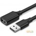 Удлинитель Ugreen US103 USB Type-A - USB Type-A (3 м, черный). Фото №1