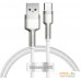 Кабель Baseus Cafule Series Metal Data Cable USB Type-A - Type-C 66W CAKF000202 (2 м, белый). Фото №1