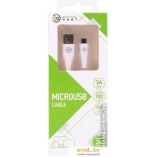 Кабель Digital Part MC-302 USB Type-A - microUSB (1 м, белый)