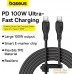 Кабель Baseus Pudding Series Fast Charging Cable 100W USB Type-C - USB Type-C (2 м, черный). Фото №4