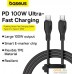 Кабель Baseus Pudding Series Fast Charging Cable 100W USB Type-C - USB Type-C (1.2 м, черный). Фото №4