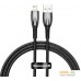 Кабель Baseus Glimmer Series Fast Charging Data Cable USB Type-A - Lightning 2.4A CADH000301 (2 м, черный). Фото №1