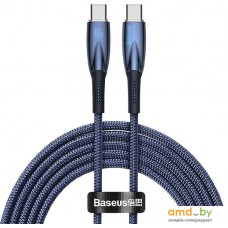 Кабель Baseus Glimmer Series Fast Charging Data Cable USB Type-C - Type-C 100W CADH000703 (1 м, синий)