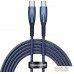 Кабель Baseus Glimmer Series Fast Charging Data Cable USB Type-C - Type-C 100W CADH000703 (1 м, синий). Фото №1