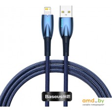 Кабель Baseus Glimmer Series Fast Charging Data Cable USB Type-A - Lightning 2.4A CADH000303 (2 м, синий)