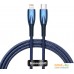 Кабель Baseus Glimmer Series Fast Charging Data Cable Type-C - Lightning 20W CADH000003 (1 м, синий). Фото №1