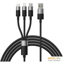 Кабель Baseus StarSpeed 1-for-3 Fast Charging Data Cable (1 м, черный)