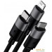 Кабель Baseus StarSpeed 1-for-3 Fast Charging Data Cable (1 м, черный). Фото №2