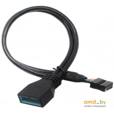 Кабель ExeGate USB 2.0 10 pin - 20 pin EX-CC-U3U2-0.3