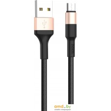 Кабель Hoco X26 microUSB (черный/золотистый)