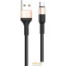 Кабель Hoco X26 microUSB (черный/золотистый). Фото №1