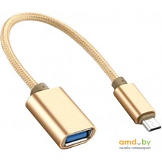 Адаптер Atom USB Type-C 3.1 - USB А 2.0 OTG (0.15 м, золотой)