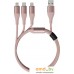 Solove DW2 USB Type-A - Lightning/MicroUSB/USB Type-C (1.2 м, розовый). Фото №1