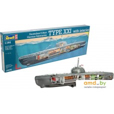 Сборная модель Revell 05078 Deutsches U-Boot Typ XXI mit Interieur