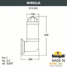 Уличный настенный светильник Fumagalli Mirella FU_D15.505.000.BXF1R.FC1