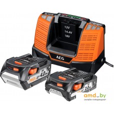 Аккумулятор с зарядным устройством AEG Powertools SETLL18X02BL2 4932459176 (18В/2 Ah + 18В/4 Ah + 12-18В)