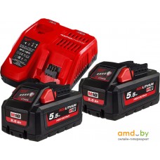 Аккумулятор с зарядным устройством Milwaukee M18 HNRG-552 (18В/5.5 Ah + 12-18В)