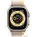 Умные часы Apple Watch Ultra LTE 49 мм (титановый корпус, титановый/желто-бежевый, нейлоновый ремешок размера S/M). Фото №2