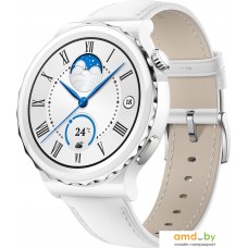 Умные часы Huawei Watch GT 3 Pro Ceramic 43 мм (белый/кожа)