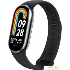 Фитнес-браслет Xiaomi Smart Band 8 (серый, с черным силиконовым ремешком, китайская версия)