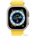 Умные часы Apple Watch Ultra LTE 49 мм (титановый корпус, титановый/желтый, ремешок из эластомера). Фото №2