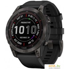 Умные часы Garmin Fenix 7 Sapphire Solar 47 мм (черный титан/черный)